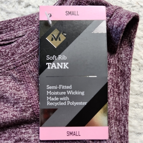 NWT Member's Mark Soft Ribbed Purple  Workout Athletic Tank sz S - Picture 5 of 5